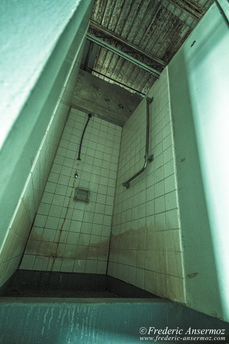 Creepy shower in abandoned asylum, Ste Clotilde de Horton, Quebec