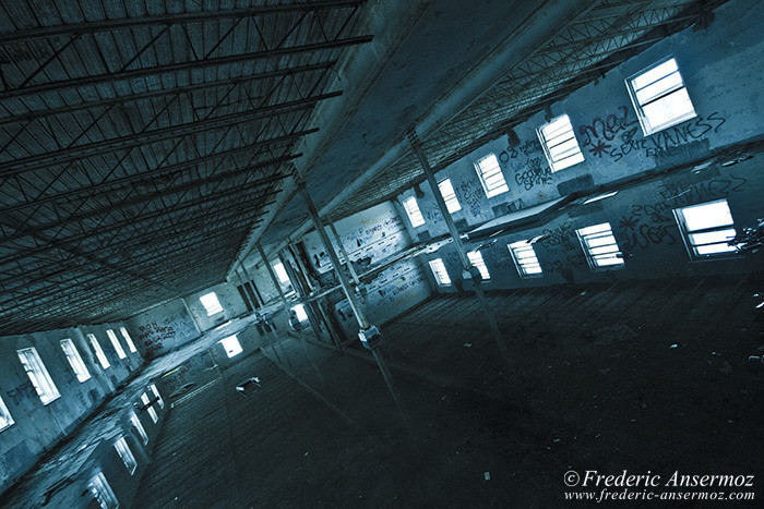 Swamped floor in abandoned building, Quebec