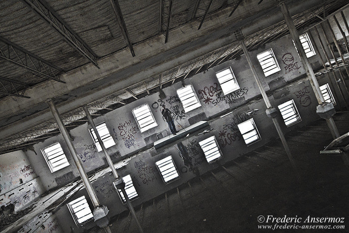 Water reflection in abandoned place