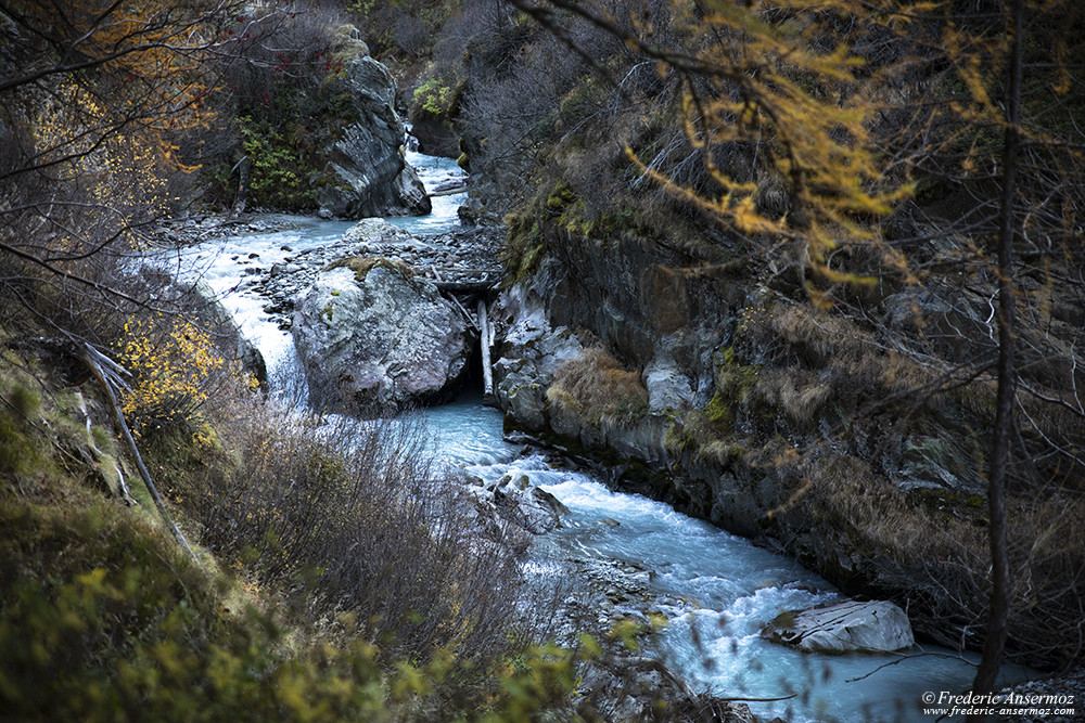 The Lonza river which descends the entire valley of the Lötschental