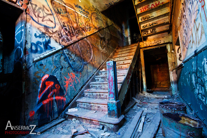 Urban exploration in the Canadian Malting Plant, abandoned factory in Montreal