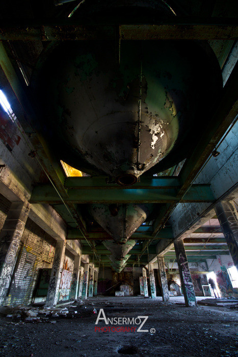 Urban exploration in the Canadian Malting Plant, abandoned factory in Montreal