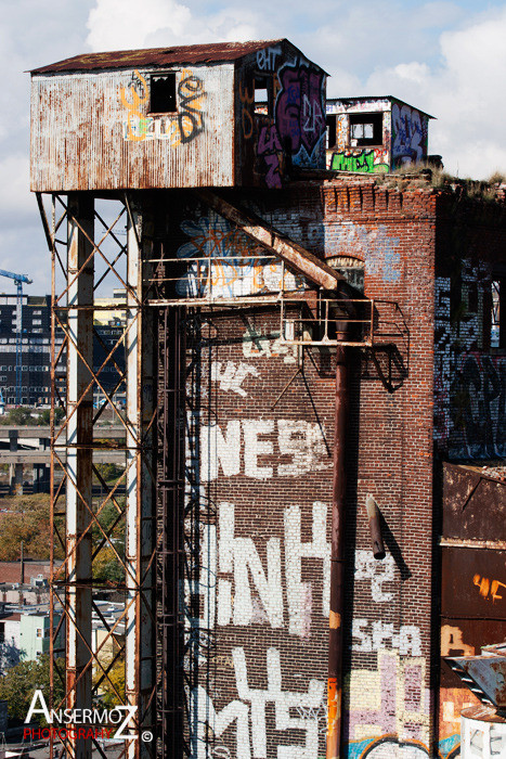 Urban exploration in the Canadian Malting Plant, abandoned factory in Montreal