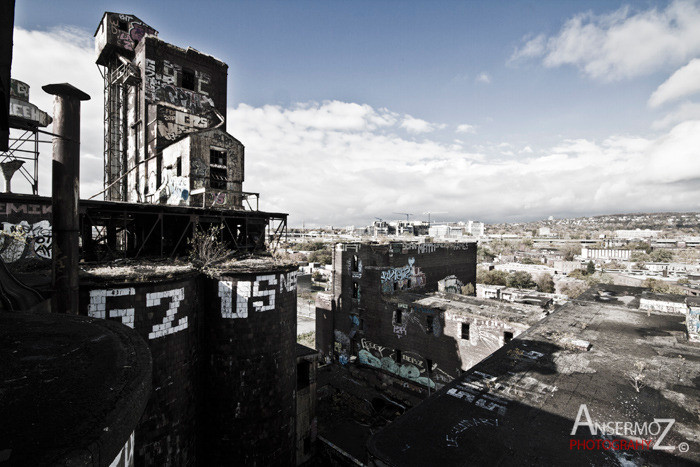 Urban exploration in the Canadian Malting Plant, abandoned factory in Montreal