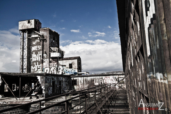 Urban exploration in the Canadian Malting Plant, abandoned factory in Montreal