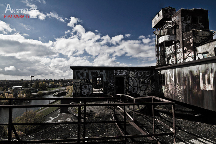 Urban exploration in the Canadian Malting Plant, abandoned factory in Montreal