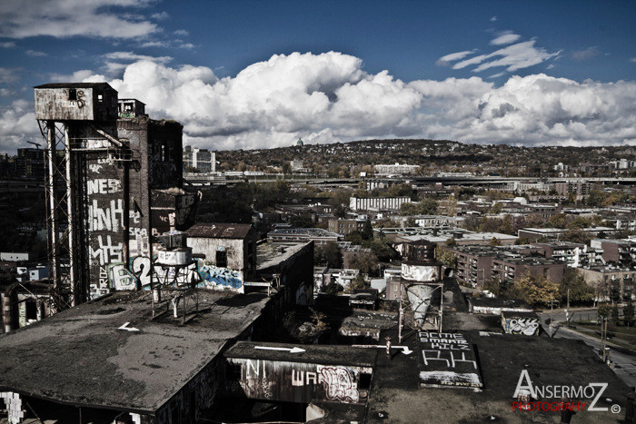 Urban exploration in the Canadian Malting Plant, abandoned factory in Montreal