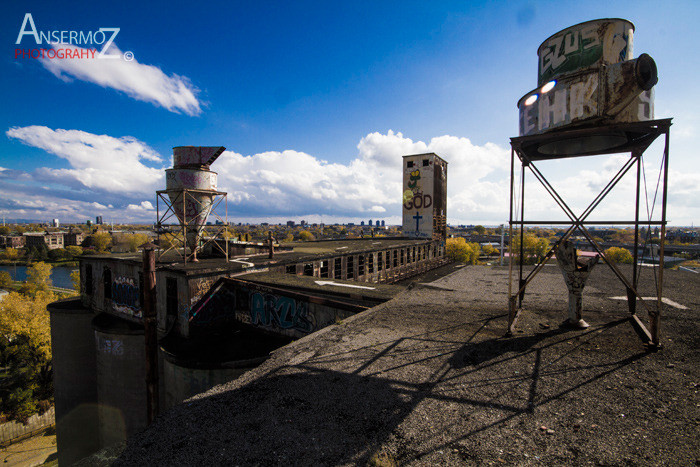 Urban exploration in the Canadian Malting Plant, abandoned factory in Montreal