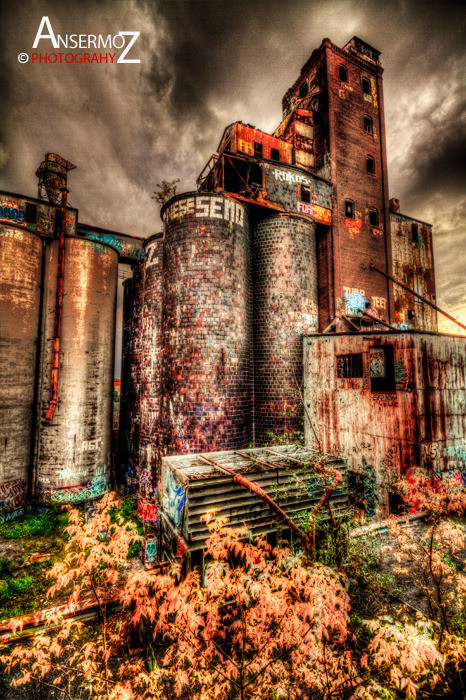 Urban exploration in the Canadian Malting Plant, abandoned factory in Montreal