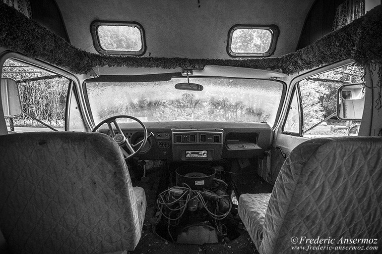 Abandoned van interior