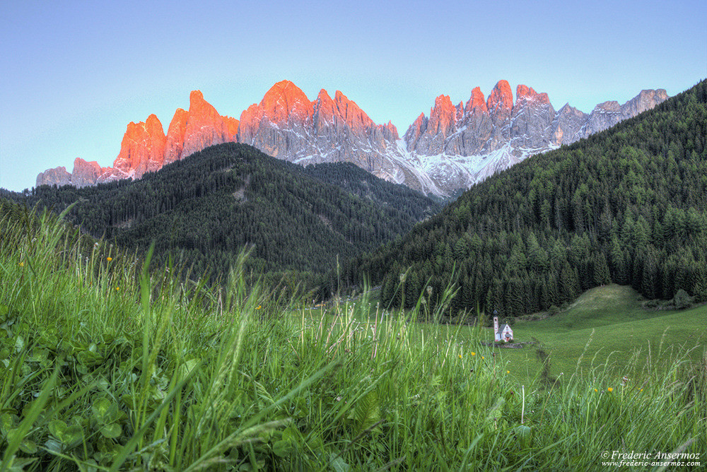 Santa Maddalena Church in Val Di Funes, HDR photogaphy