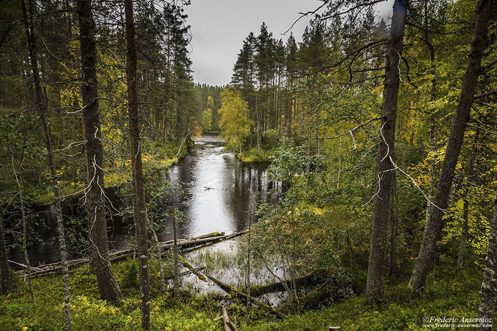 Riviere dans le parc national d'Hossa, Finlande