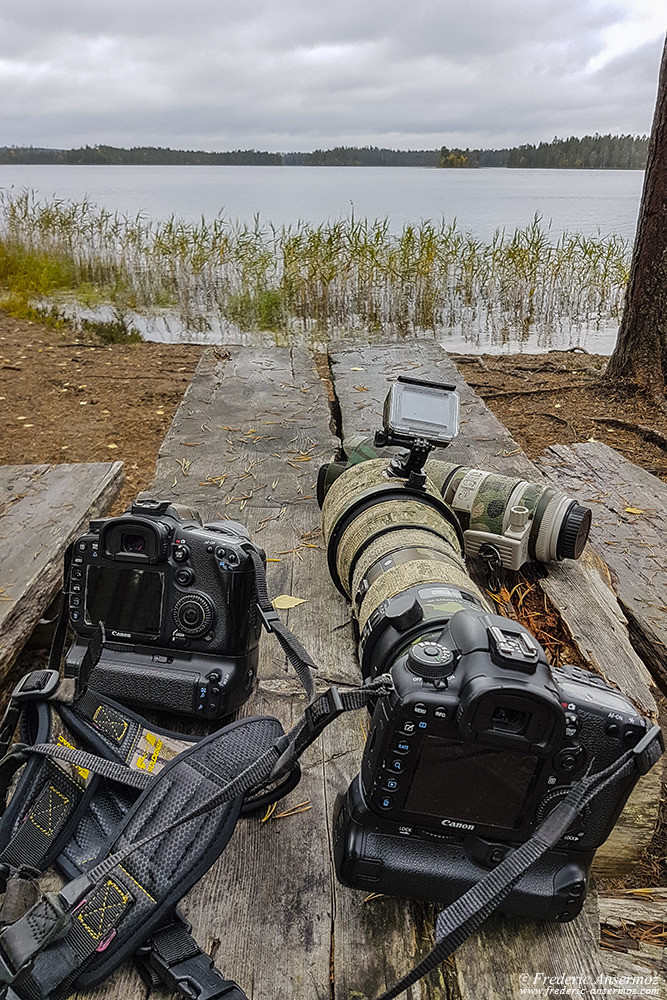 Little rest and lunch at Lipposensalmi shelter, Canon camera gear