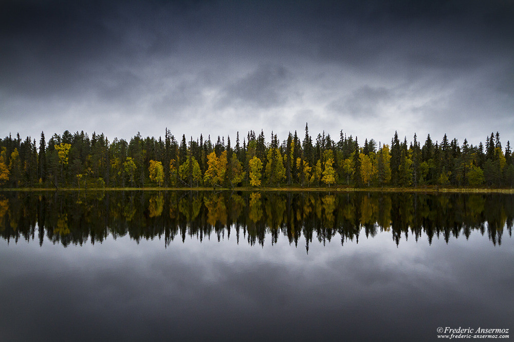 Water reflection, Hiidenlampi Ponds, Autumn in Finland Water reflection, Hiidenlampi Ponds, Autumn in Finland