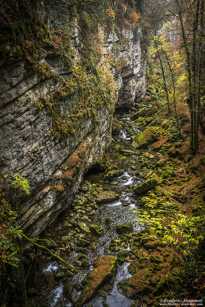 Impressive cliffs of Les Gorges de l'Areuse