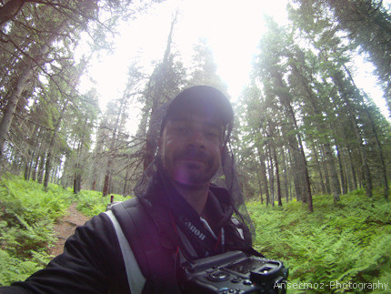 Frederic Ansermoz Photography, wearing flynet during hike