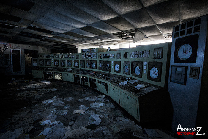 The abandoned control room in the incinerator #3 The abandoned control room in the incinerator #3