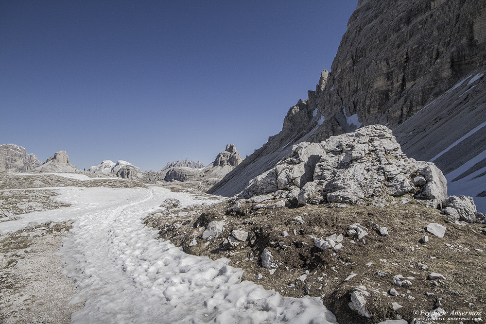 Randonnée dans les Alpes italiennes, Tre Cime, sentier