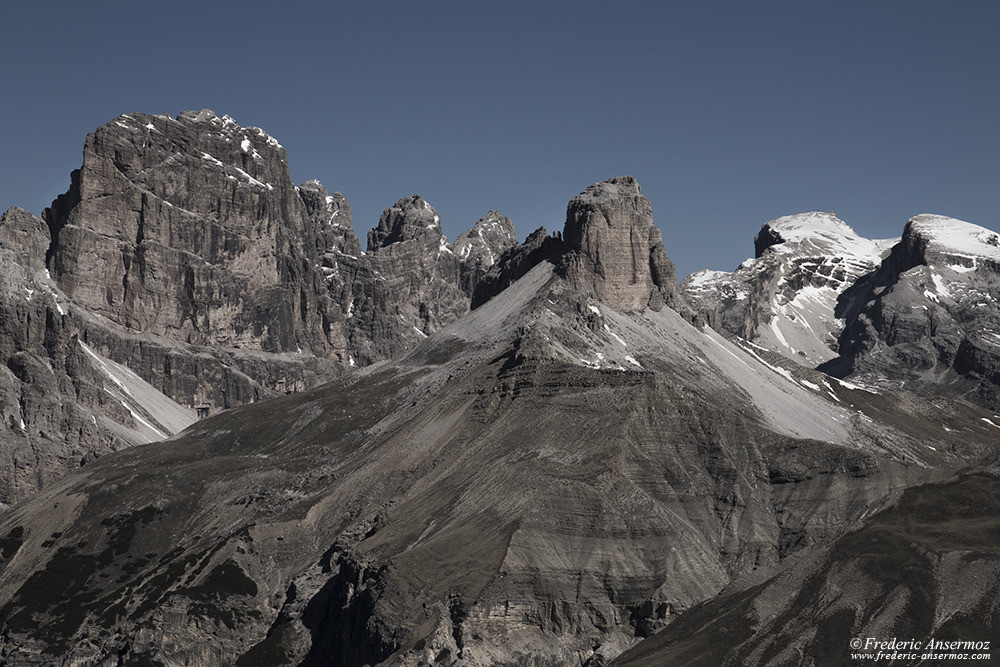 Impressive summits in Dolomites in the italian Alps