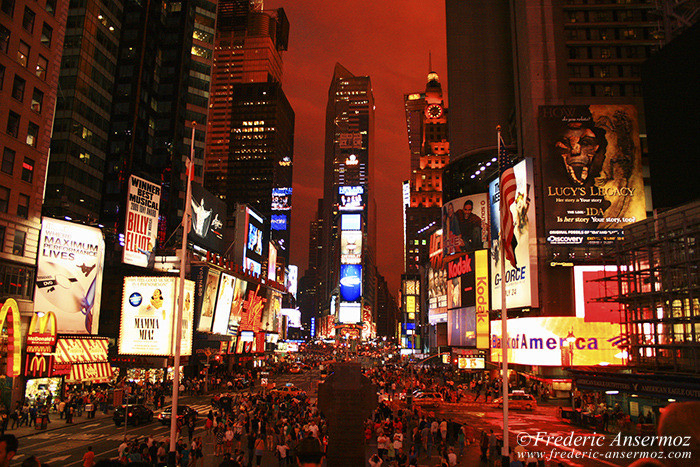 Nyc time square sunset