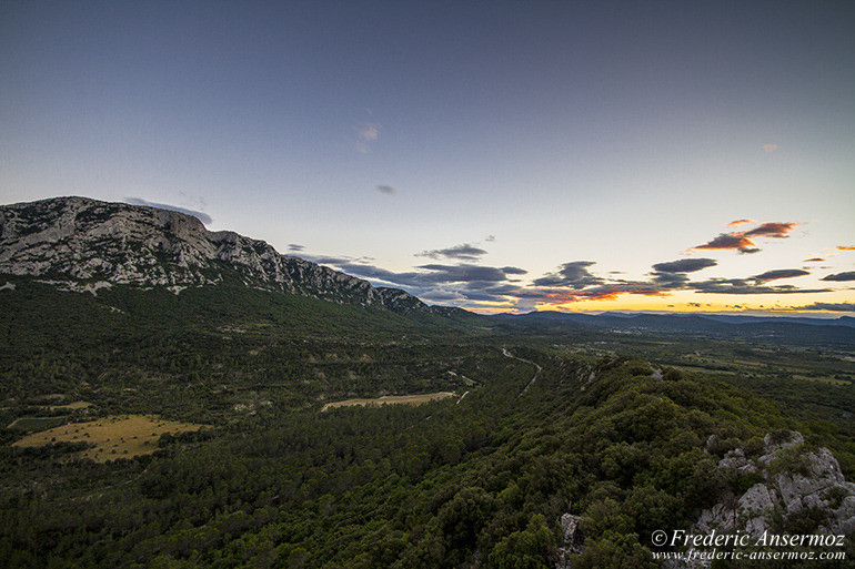 Pic saint loup coucher soleil