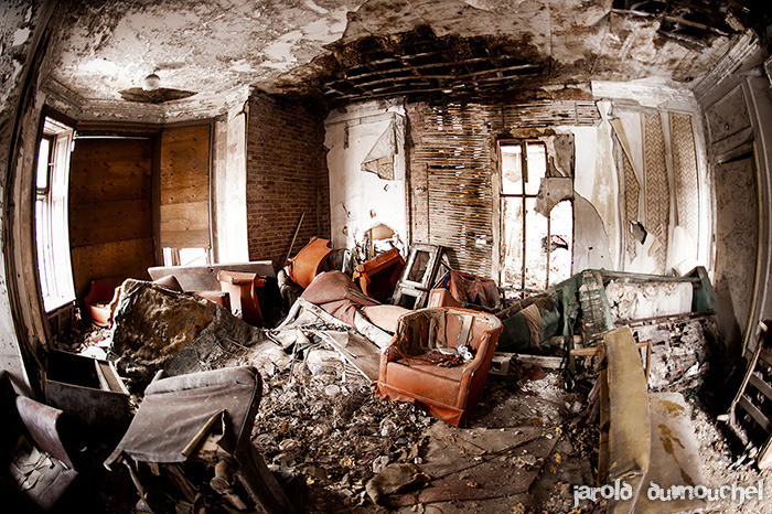 Abandoned office buildings in St Hubert and the old Redpath Mansion in Montreal