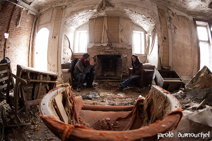 Abandoned office buildings in St Hubert and the old Redpath Mansion in Montreal