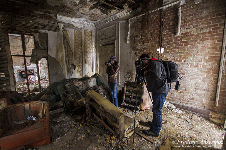 Abandoned office buildings in St Hubert and the old Redpath Mansion in Montreal