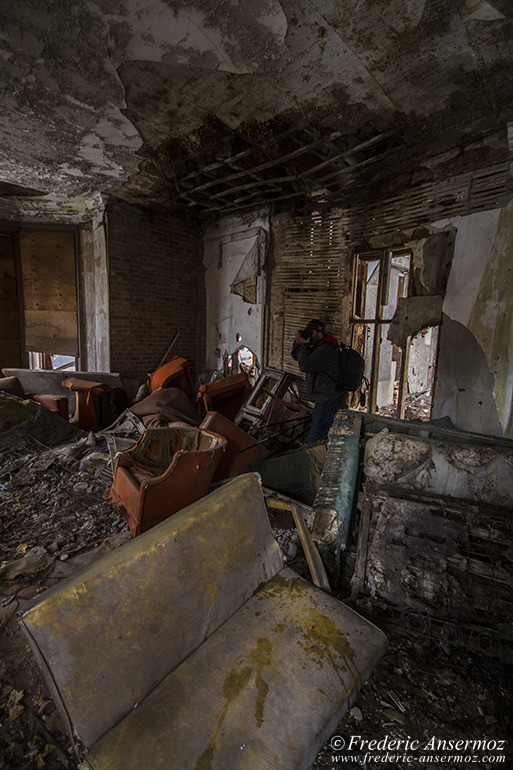 Abandoned office buildings in St Hubert and the old Redpath Mansion in Montreal