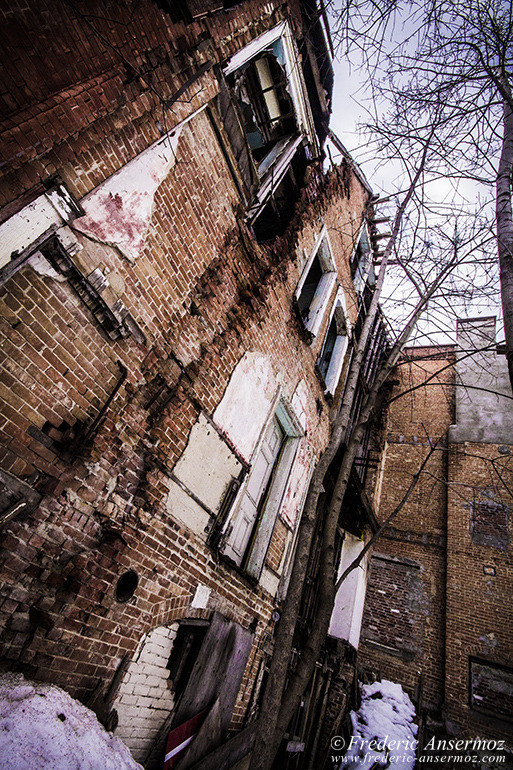 Abandoned office buildings in St Hubert and the old Redpath Mansion in Montreal