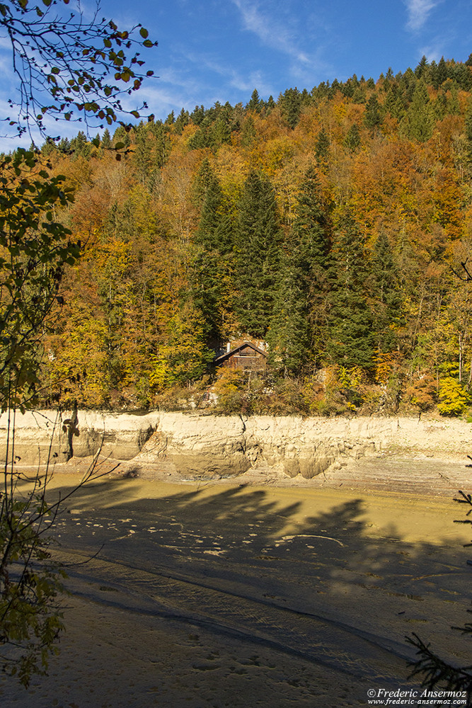 Only mud remains in some parts of the Doubs river