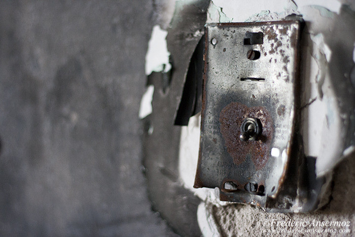 Destroyed light switcher, Ste Clotilde de Horton Asylum