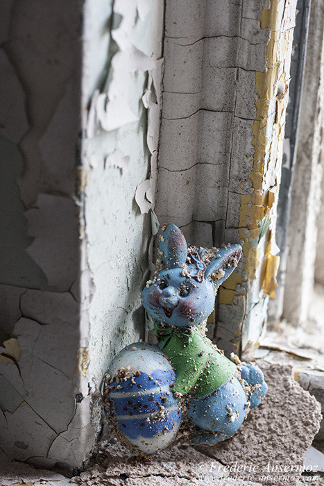 Creepy toy in an abandoned place, urban exploration