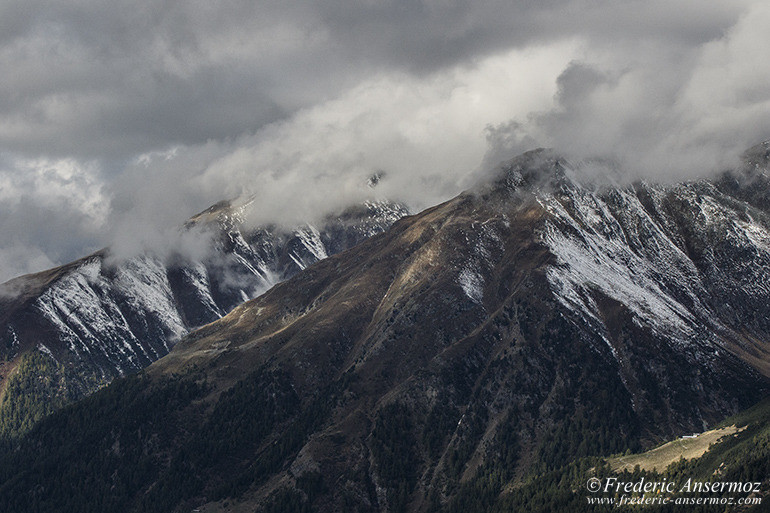 Mountains with a bit of snow in the swiss Alps