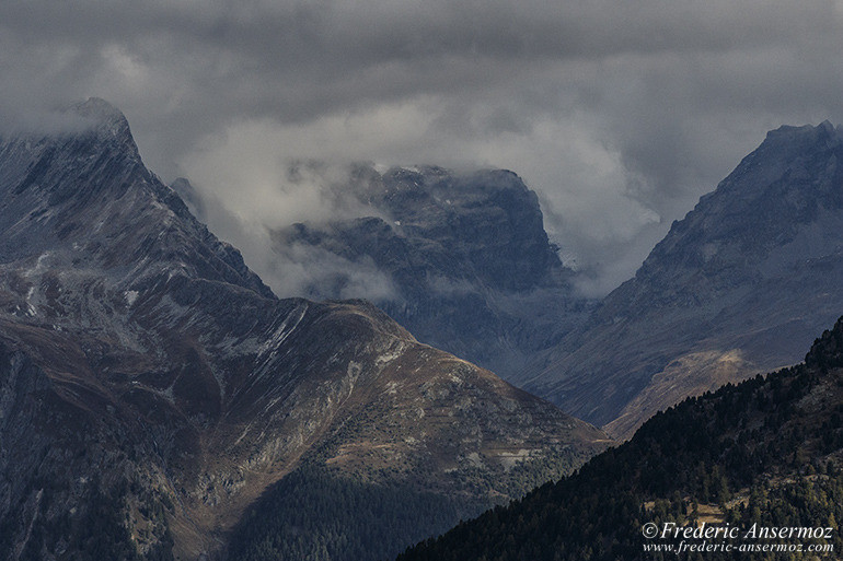 Swiss mountains in Zernez National Park