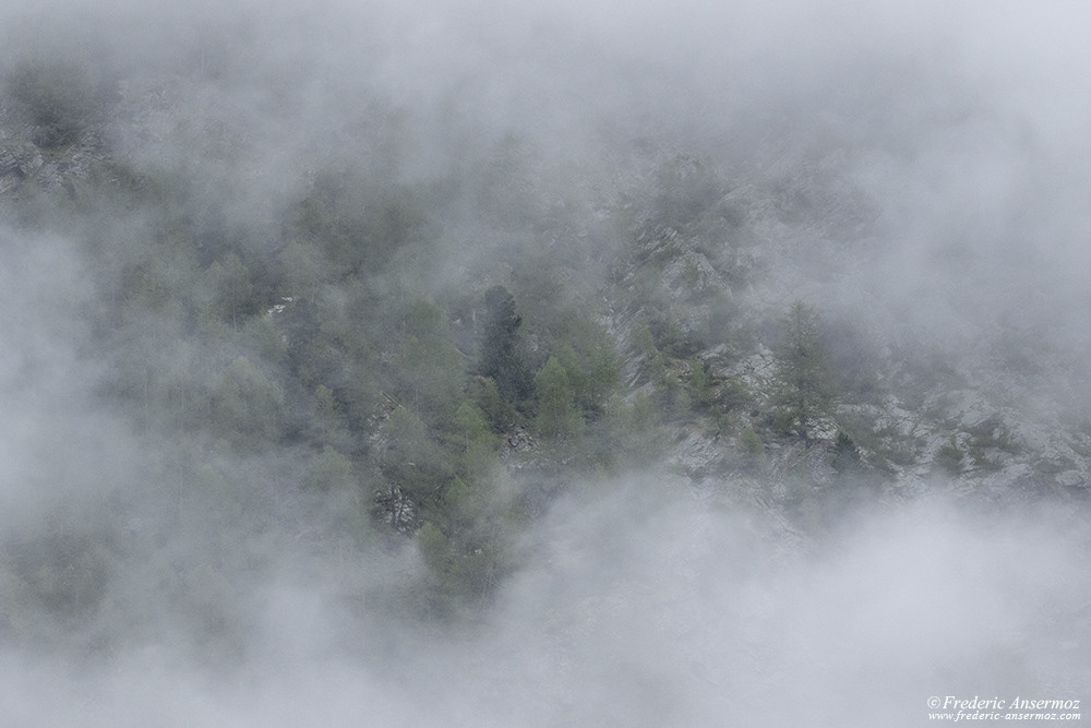 Mountain in the clouds, Gran Paradisio, Italy