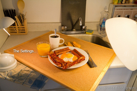 Food photography set for breakfast